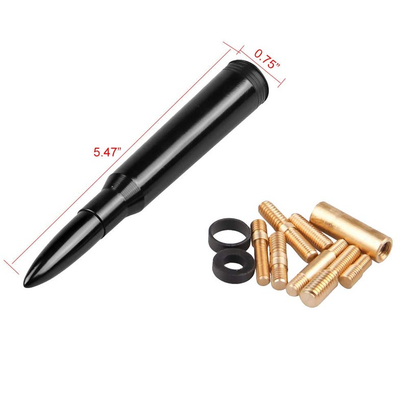 Samman Bullet Antenna Mast Vehicle Antenna Replacement Truck Car Radio Compatible with Ford F150 Series F250 F350 Super Duty Raptor Dodge RAM 1500 Classic 2500 3500 Black - Image 2